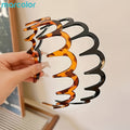 Marcolor Women's Summer/2pcs Wave Hair Band/Everyday Versatile, High Top Design, Tooth Comb, Retro Style, Elegant Hawksbill Wave Hair Band-Non-Slip Design, Lace Details Tooth Comb Hair Band