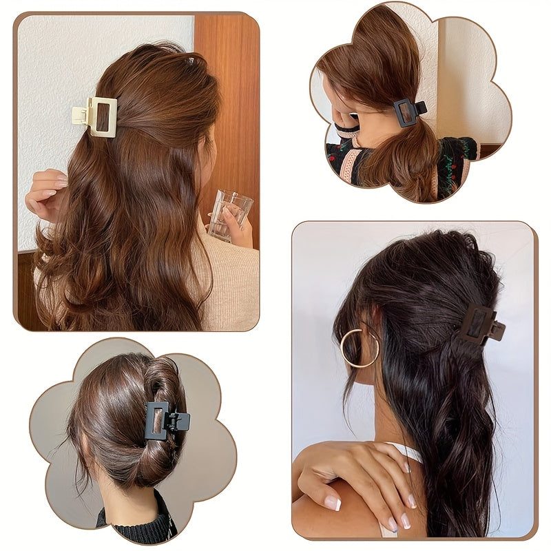 8pcs Retro Easy Frosted Box Hair Catching Clip Female Head Daily Hair Shark Clip Half Tied Hair Top Clip Bath Hair Curler Temperament Advanced Sense Catching Clip Headdress Fashion Easy Joker Hairpin Hair Additions Holiday Gift