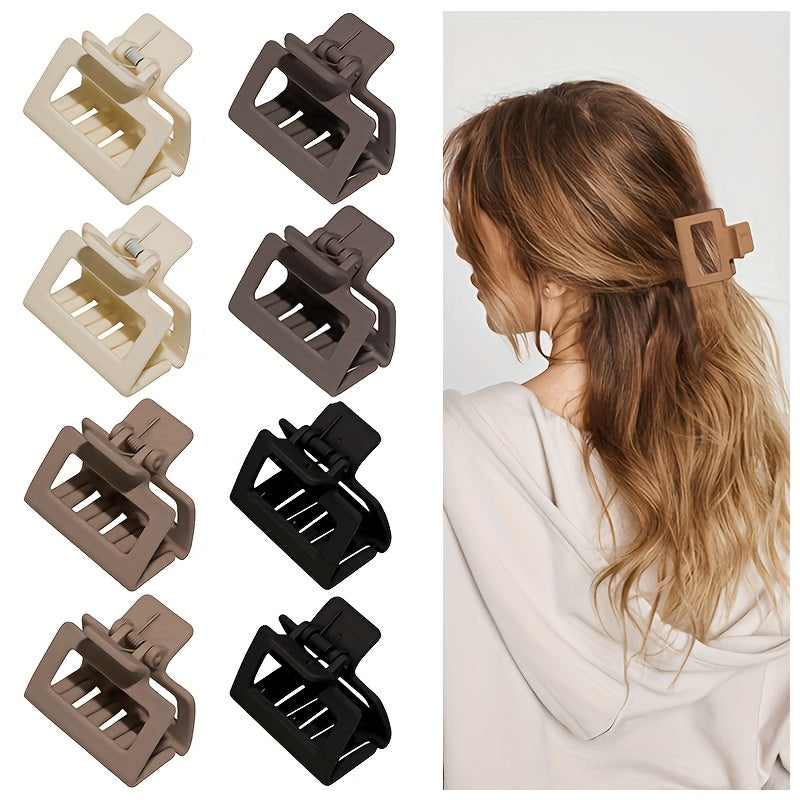 8pcs Retro Easy Frosted Box Hair Catching Clip Female Head Daily Hair Shark Clip Half Tied Hair Top Clip Bath Hair Curler Temperament Advanced Sense Catching Clip Headdress Fashion Easy Joker Hairpin Hair Additions Holiday Gift