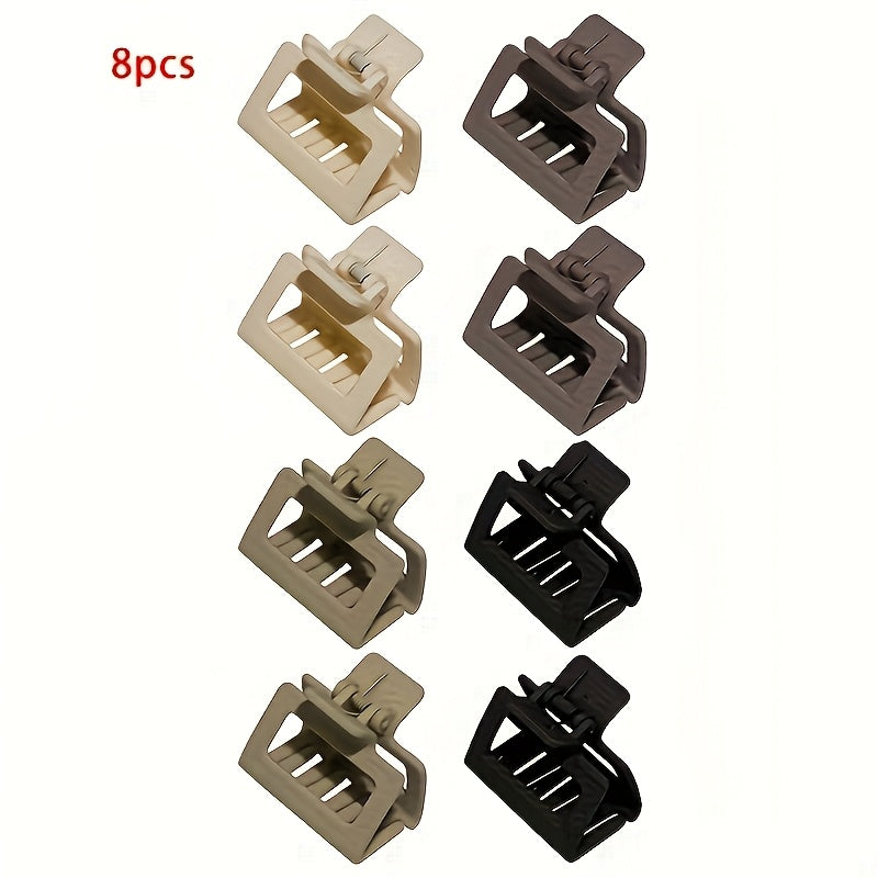 8pcs Retro Easy Frosted Box Hair Catching Clip Female Head Daily Hair Shark Clip Half Tied Hair Top Clip Bath Hair Curler Temperament Advanced Sense Catching Clip Headdress Fashion Easy Joker Hairpin Hair Additions Holiday Gift